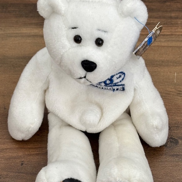 NWT NFL DEION SANDERS 1998 Plush Beanie Bear White #21 Limited SPECIAL EDITION - Picture 4 of 16